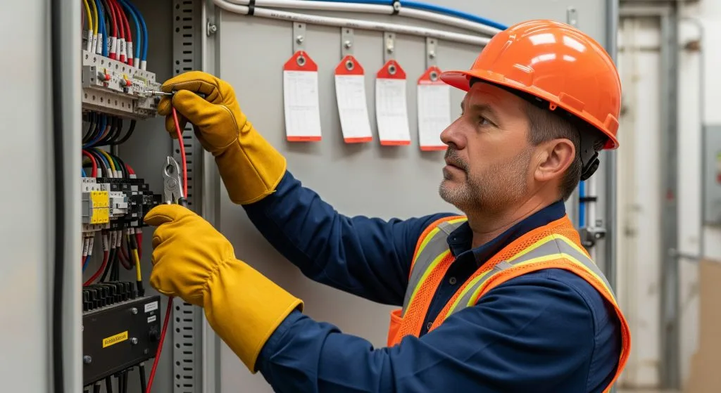 Commercial electrical Calgary service completed inside an active business facility