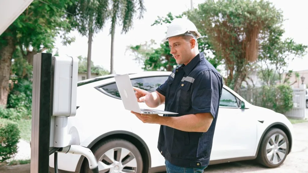 Garage ev charger installation for Calgary home