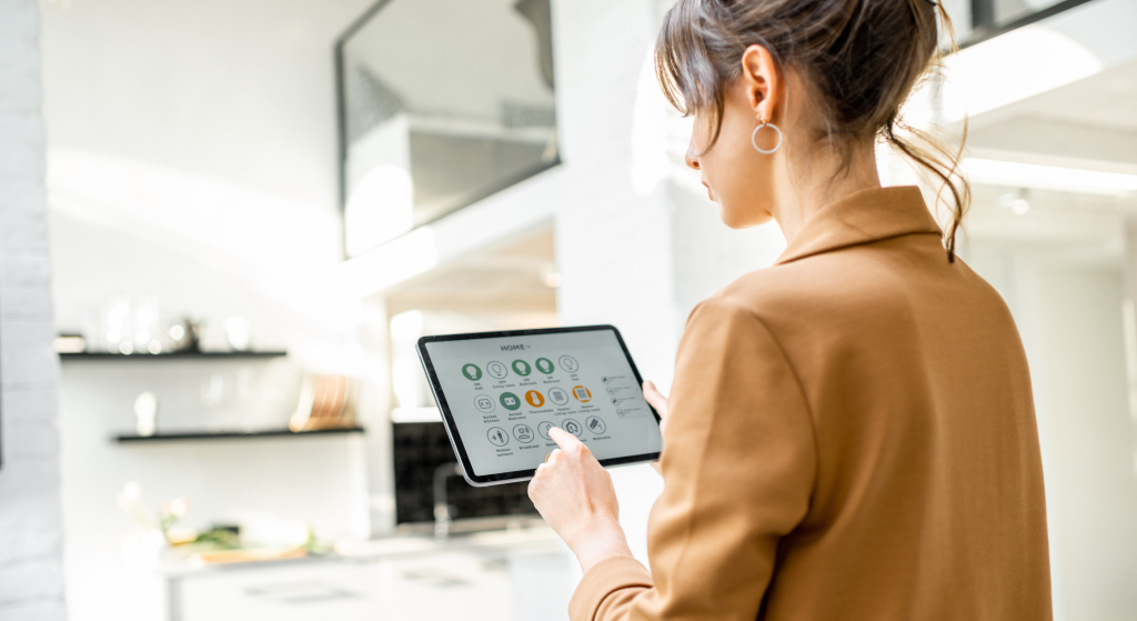 Electrician setting up smart lighting and automation in Acadia home